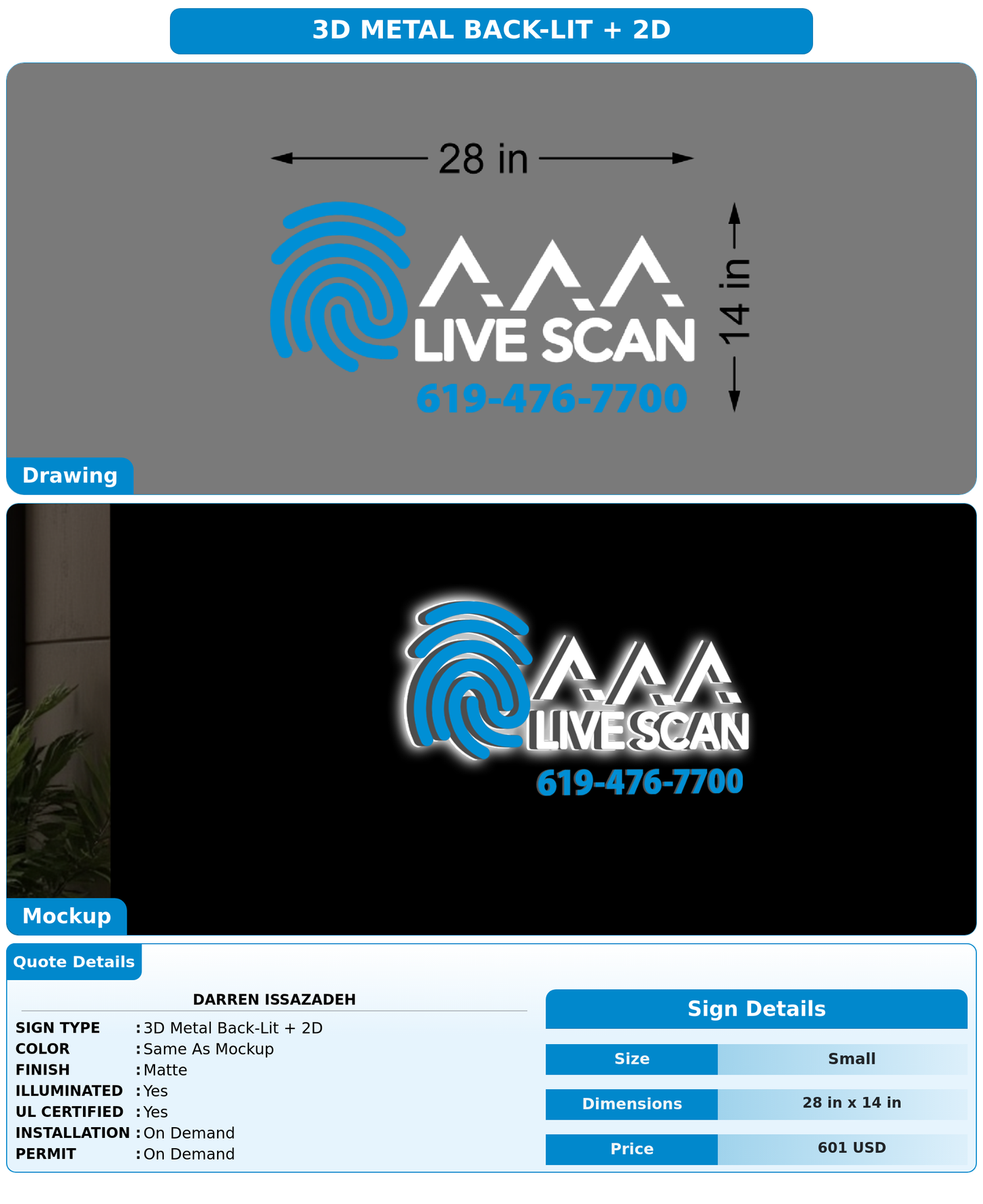CUSTOM MOCKUP SIGN FOR Darren Issazadeh