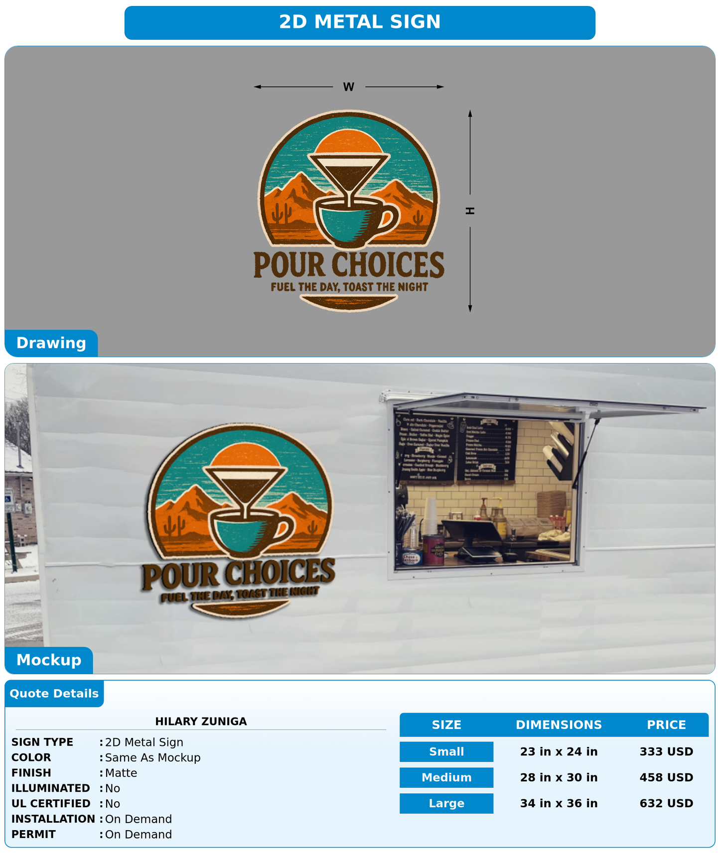 CUSTOM MOCKUP SIGN FOR Hilary Zuniga
