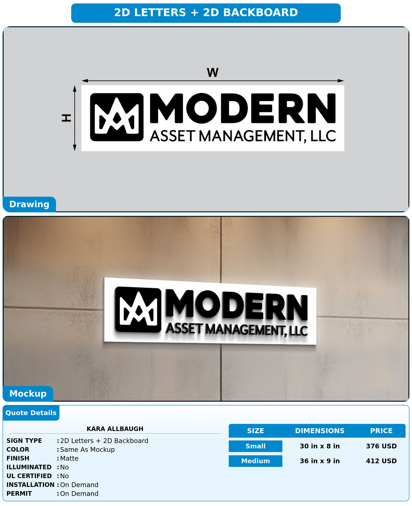 CUSTOM MOCKUP SIGN FOR Kara Allbaugh