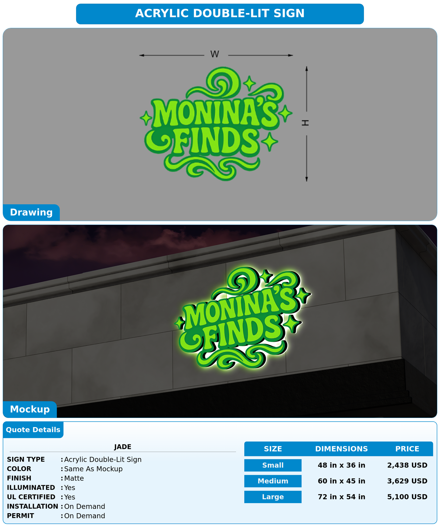 CUSTOM MOCKUP SIGN FOR Jade