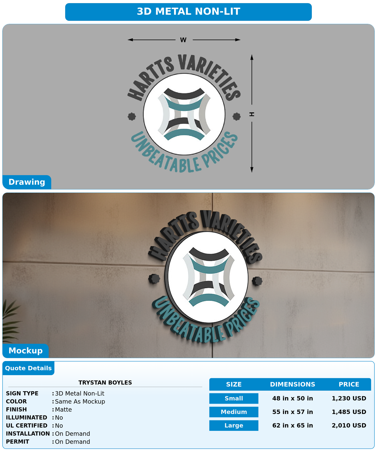 CUSTOM MOCKUP SIGN FOR Trystan Boyles