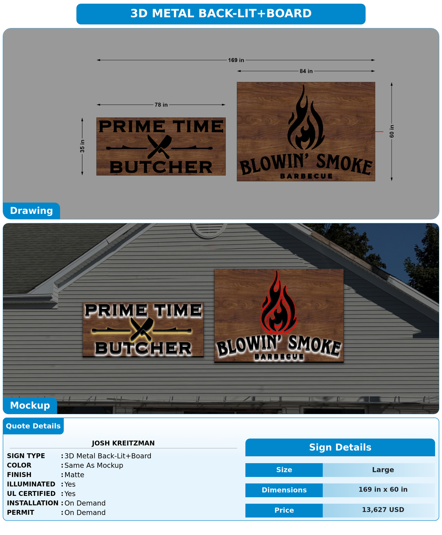 CUSTOM MOCKUP SIGN FOR Josh Kreitzman