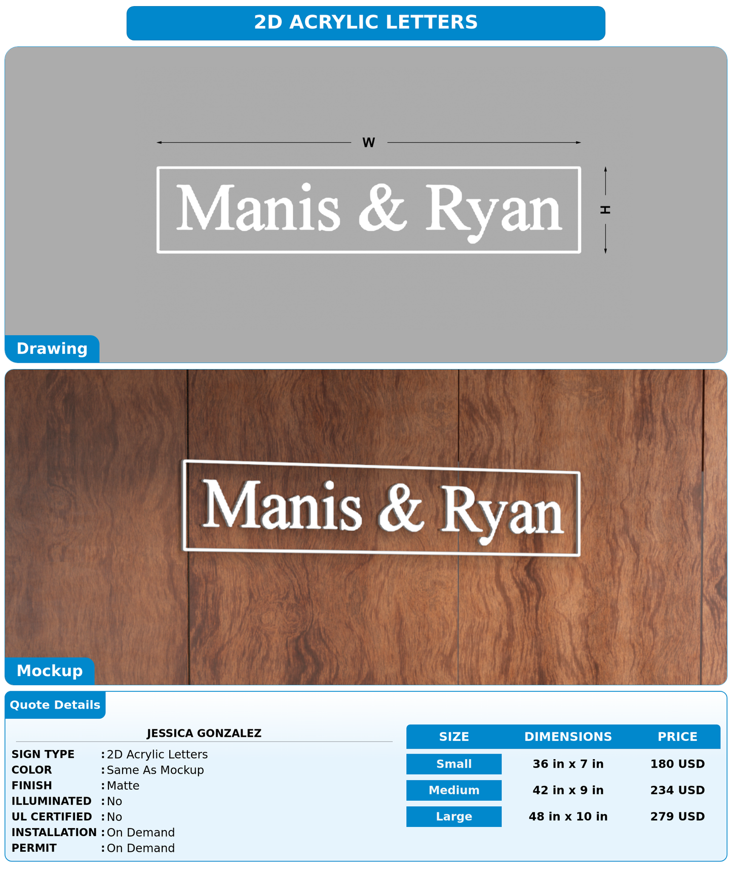CUSTOM MOCKUP SIGN FOR Jessica Gonzalez