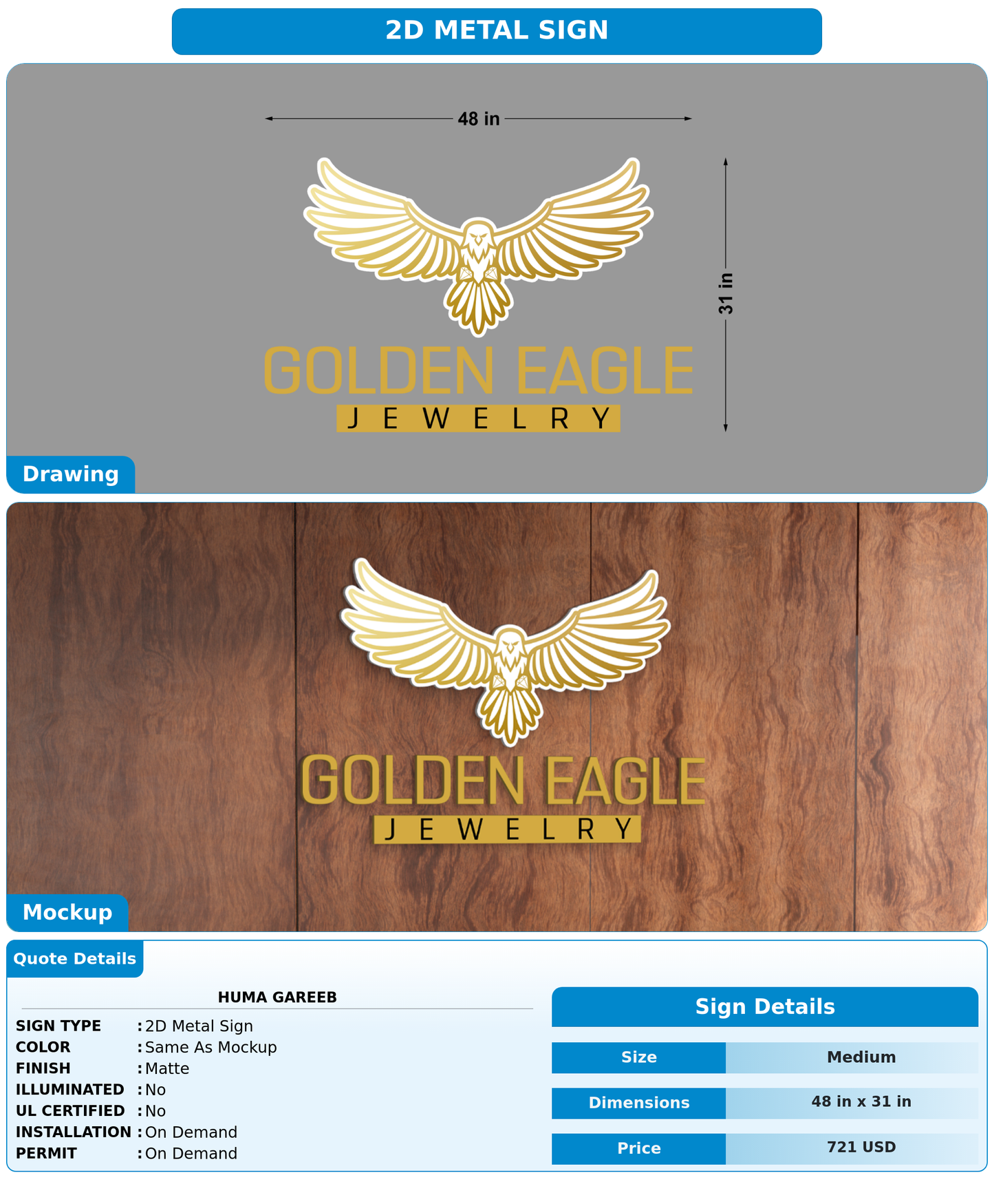 CUSTOM MOCKUP SIGN FOR huma gareeb