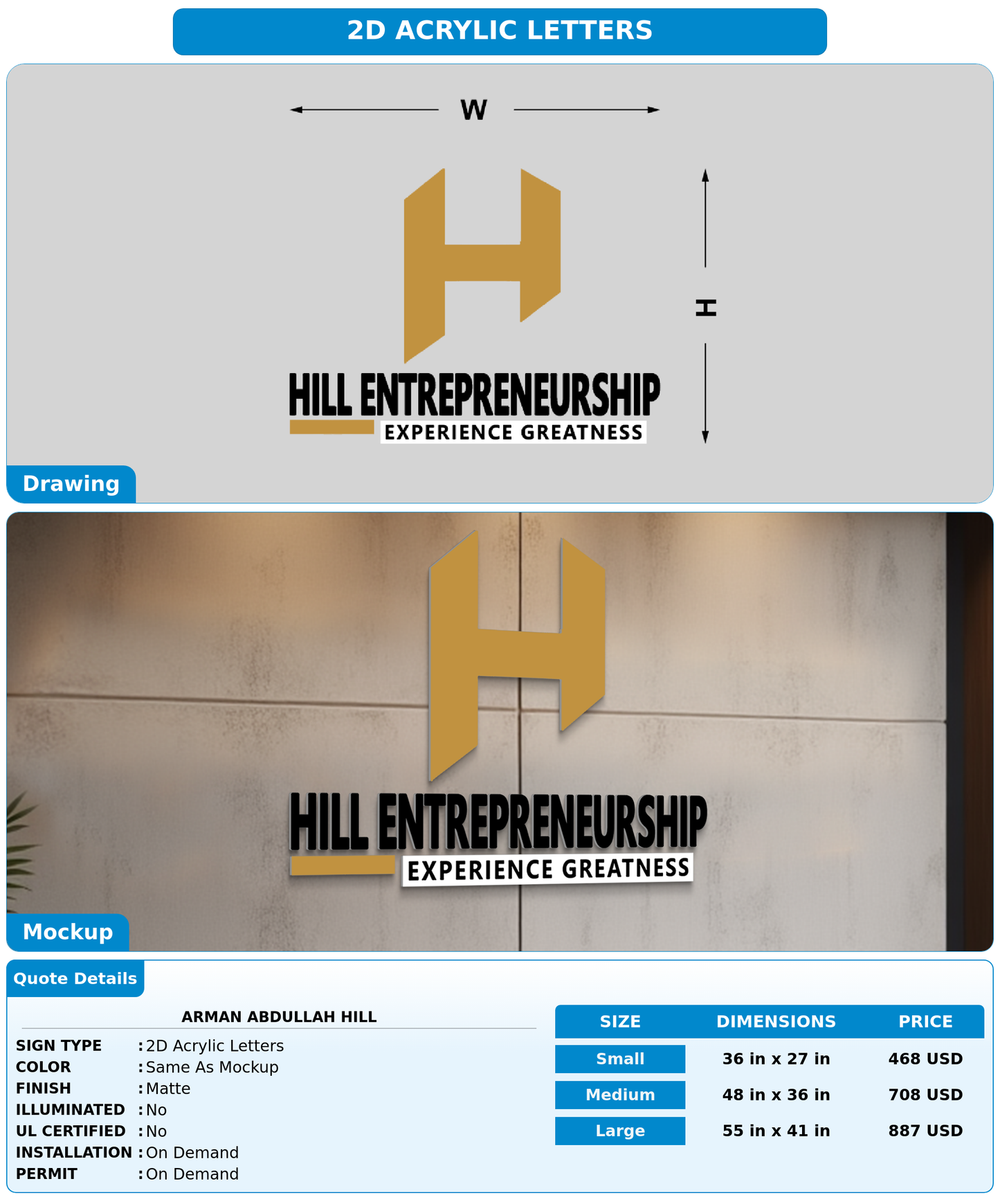 CUSTOM MOCKUP SIGN FOR Arman  Abdullah  Hill