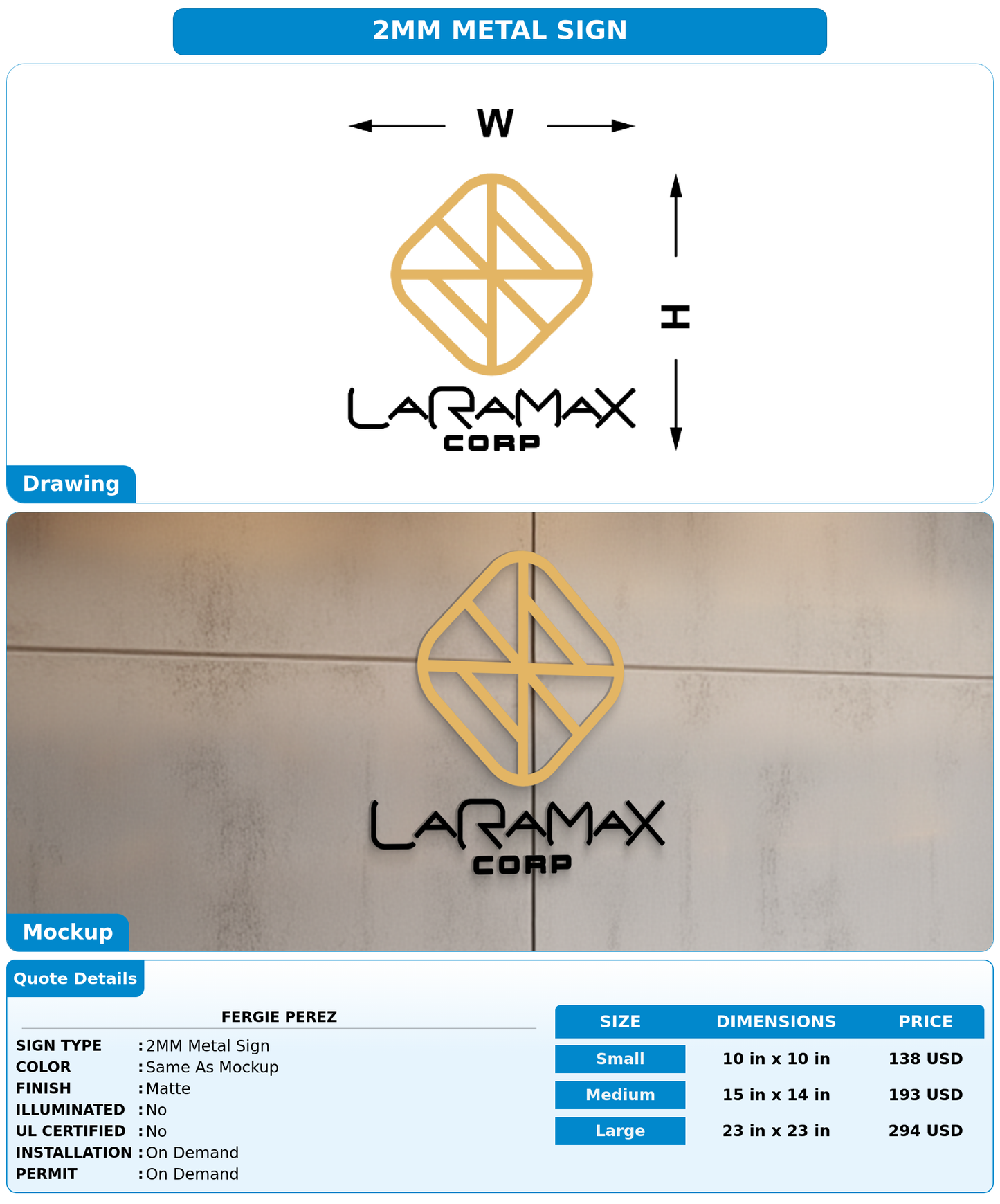 CUSTOM MOCKUP SIGN FOR Fergie Perez