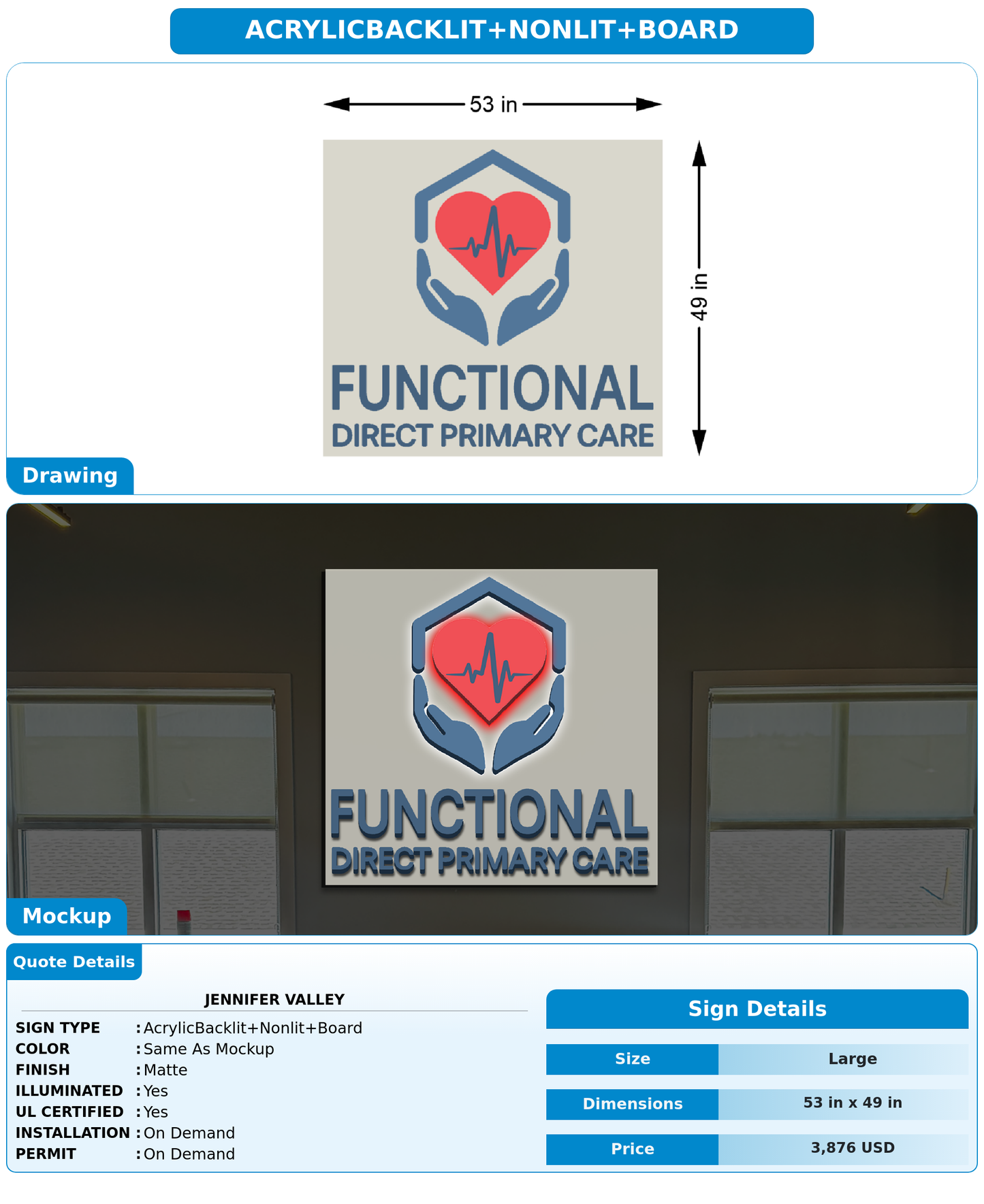CUSTOM MOCKUP SIGN FOR Jennifer Valley