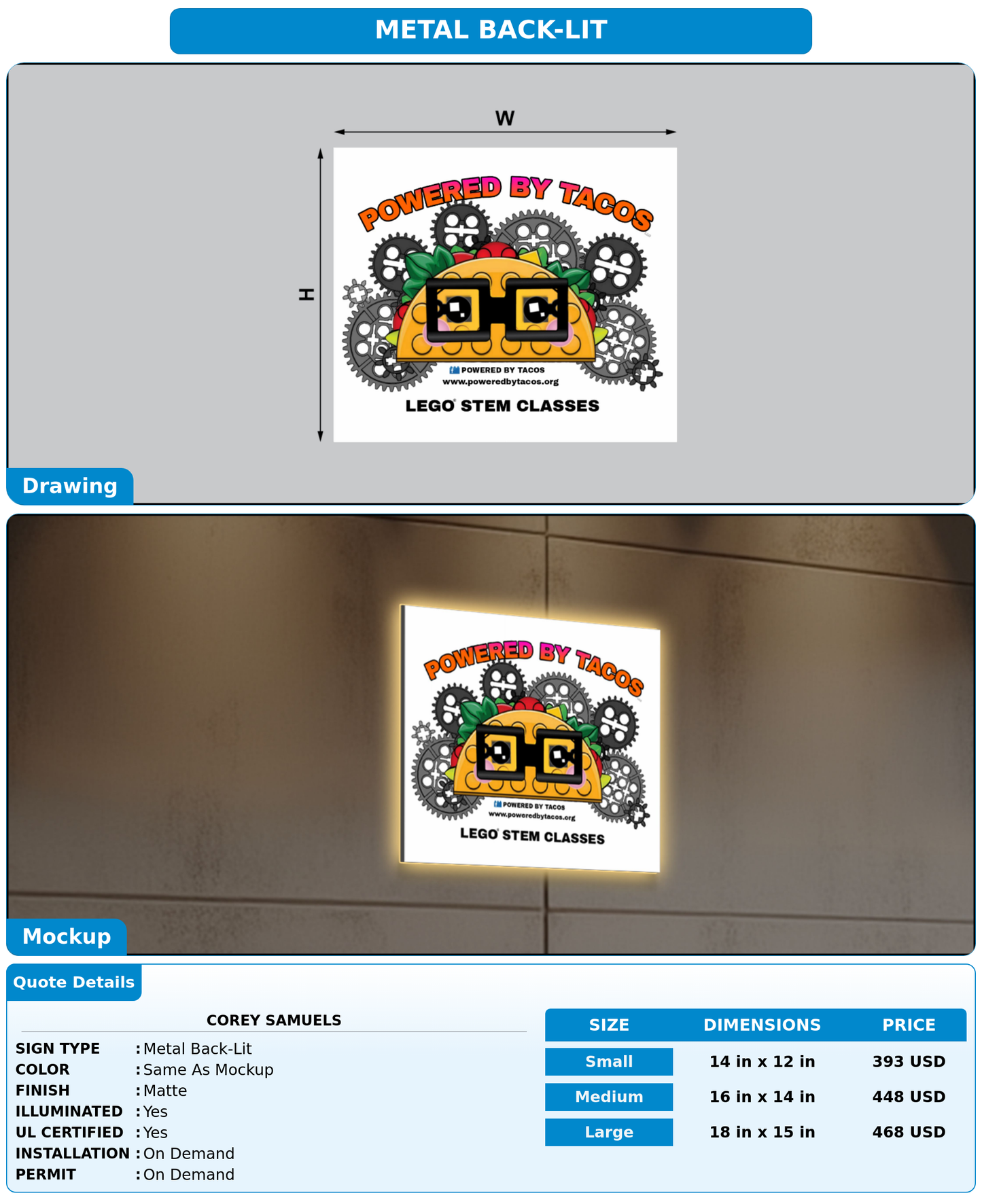 CUSTOM MOCKUP SIGN FOR Corey Samuels