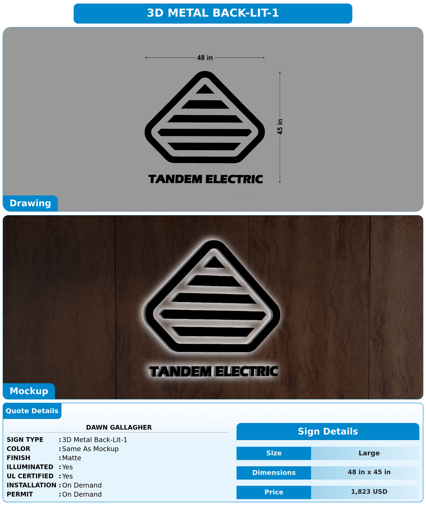 CUSTOM MOCKUP SIGN FOR Dawn Gallagher