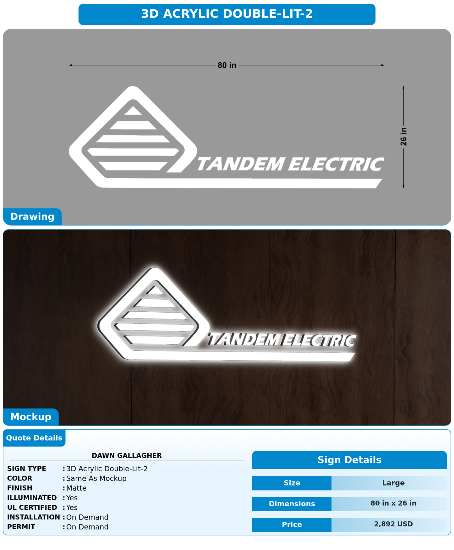 CUSTOM MOCKUP SIGN FOR Dawn Gallagher