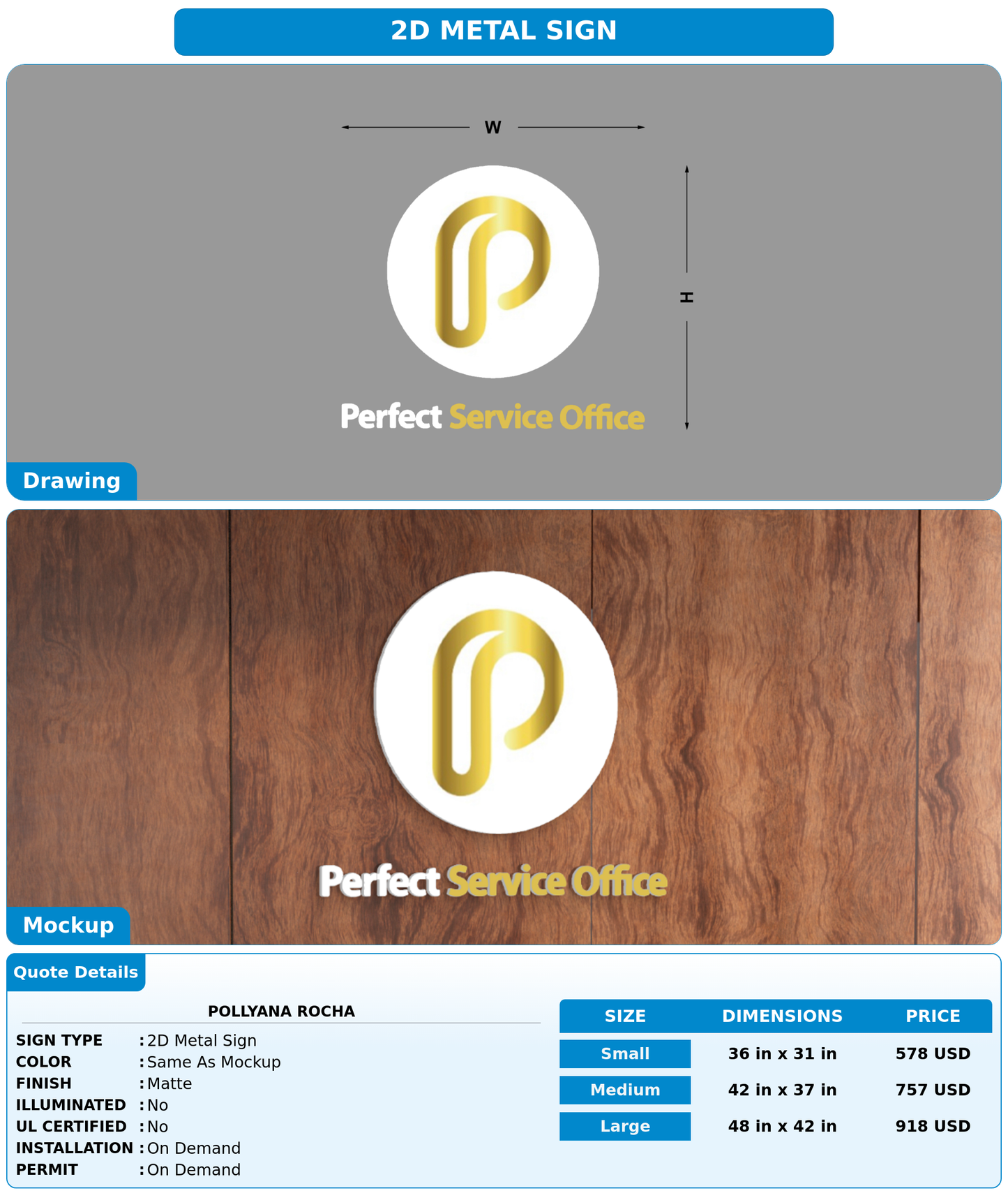 CUSTOM MOCKUP SIGN FOR Pollyana Rocha