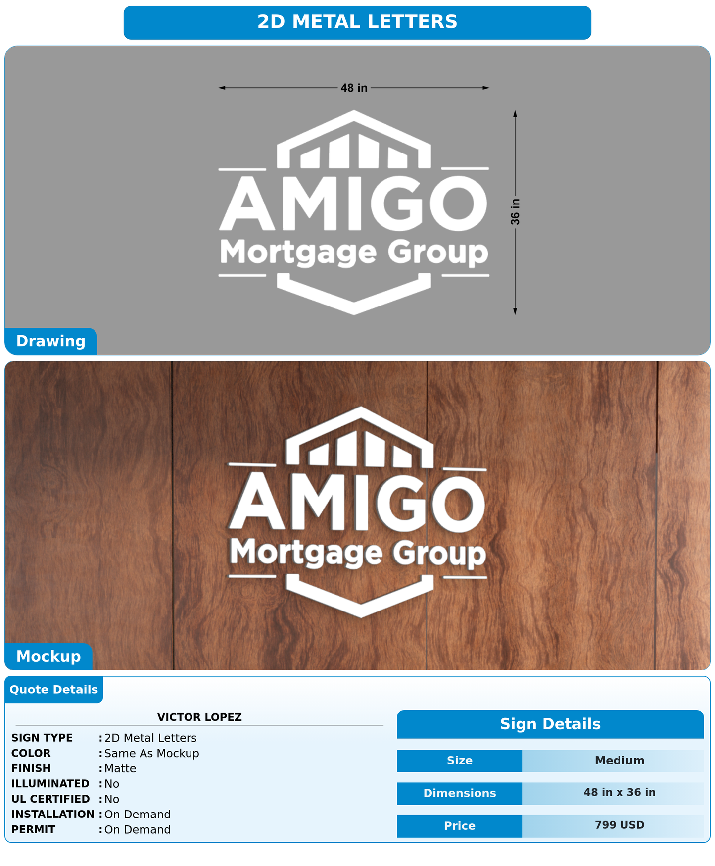 CUSTOM MOCKUP SIGN FOR Victor Lopez