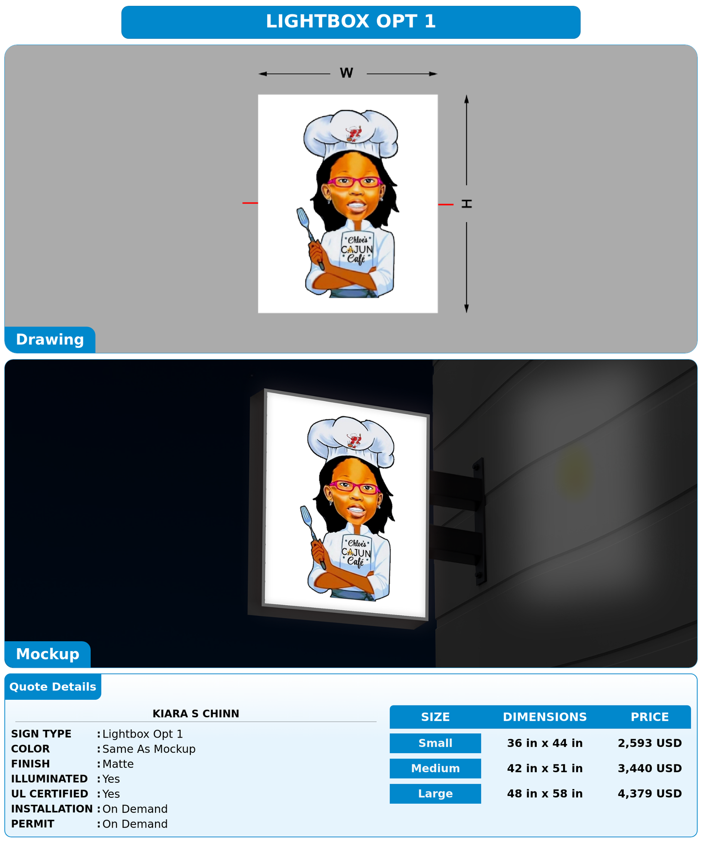 CUSTOM MOCKUP SIGN FOR Kiara S Chinn