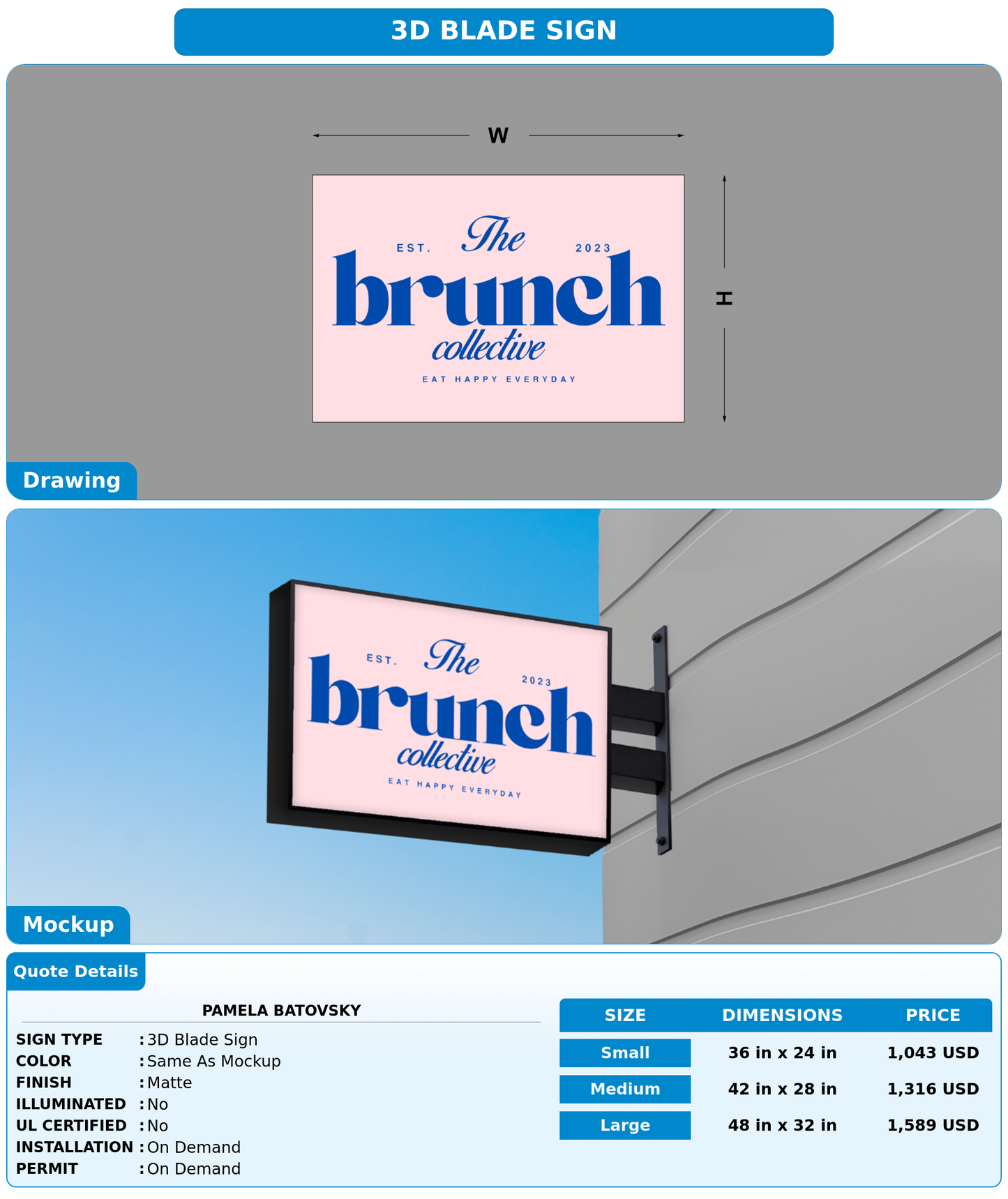 CUSTOM MOCKUP SIGN FOR pamela batovsky