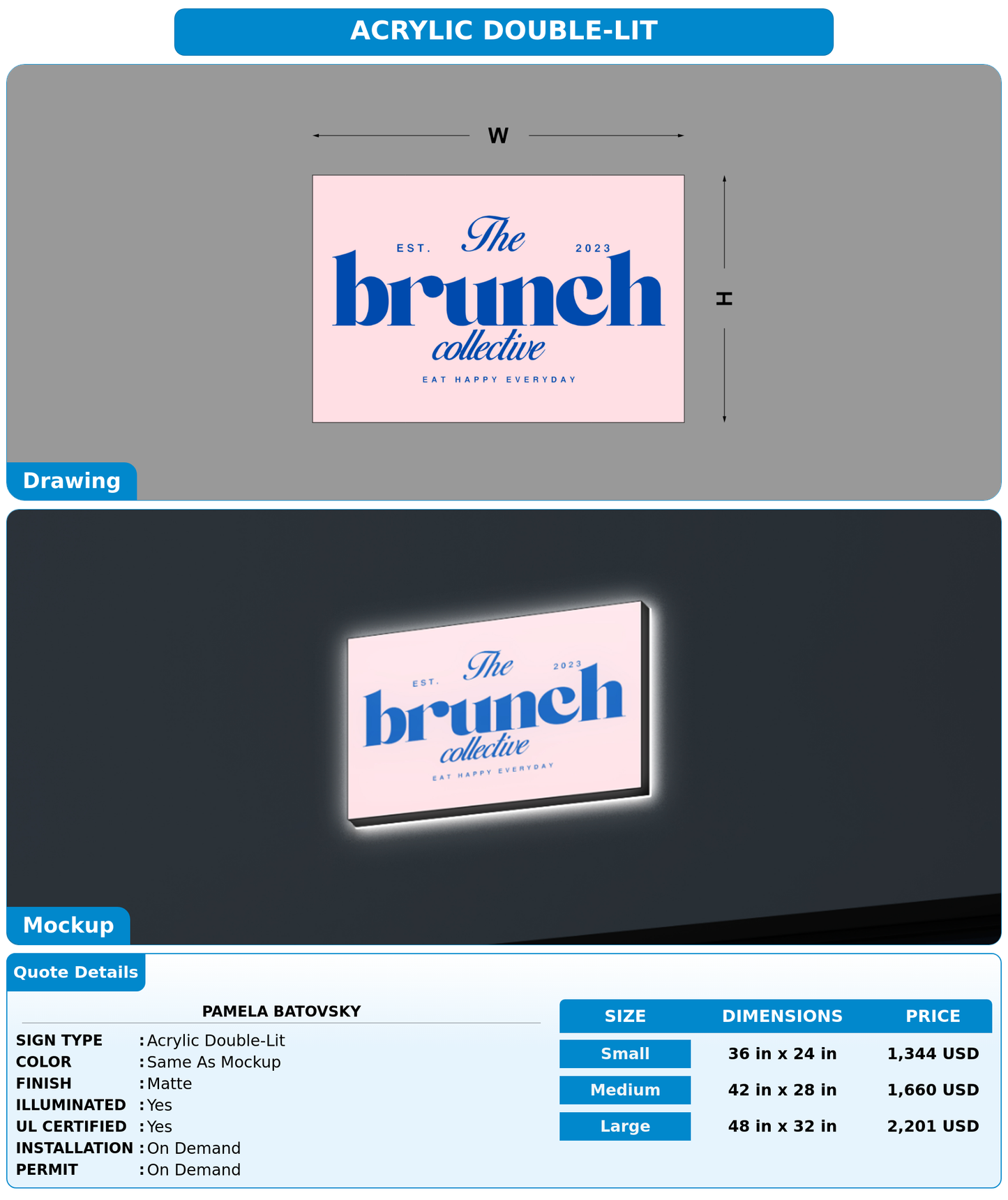 CUSTOM MOCKUP SIGN FOR pamela batovsky