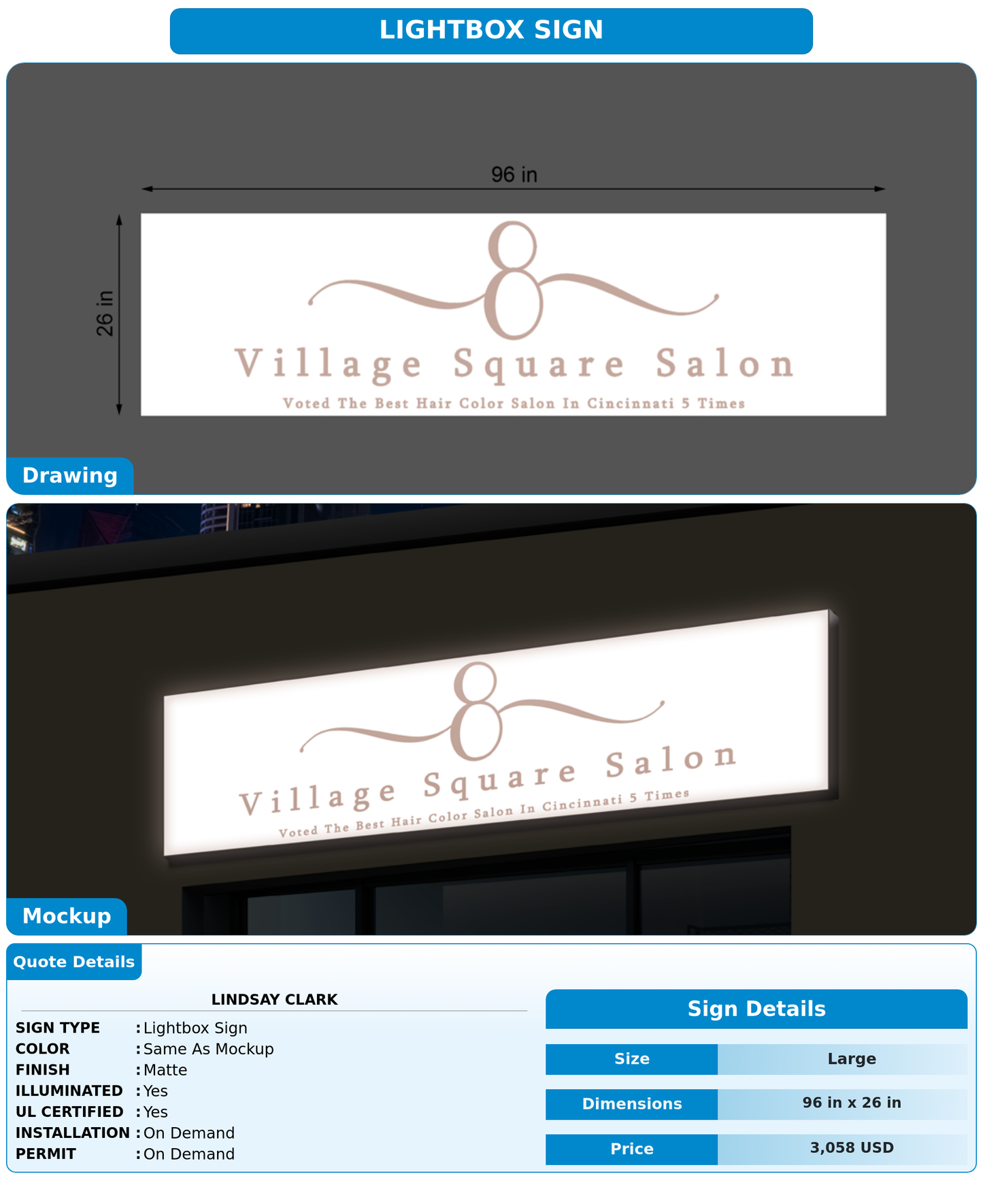 CUSTOM MOCKUP SIGN FOR Lindsay Clark