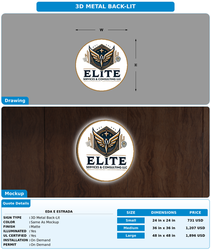 CUSTOM MOCKUP SIGN FOR Eda E EStrada