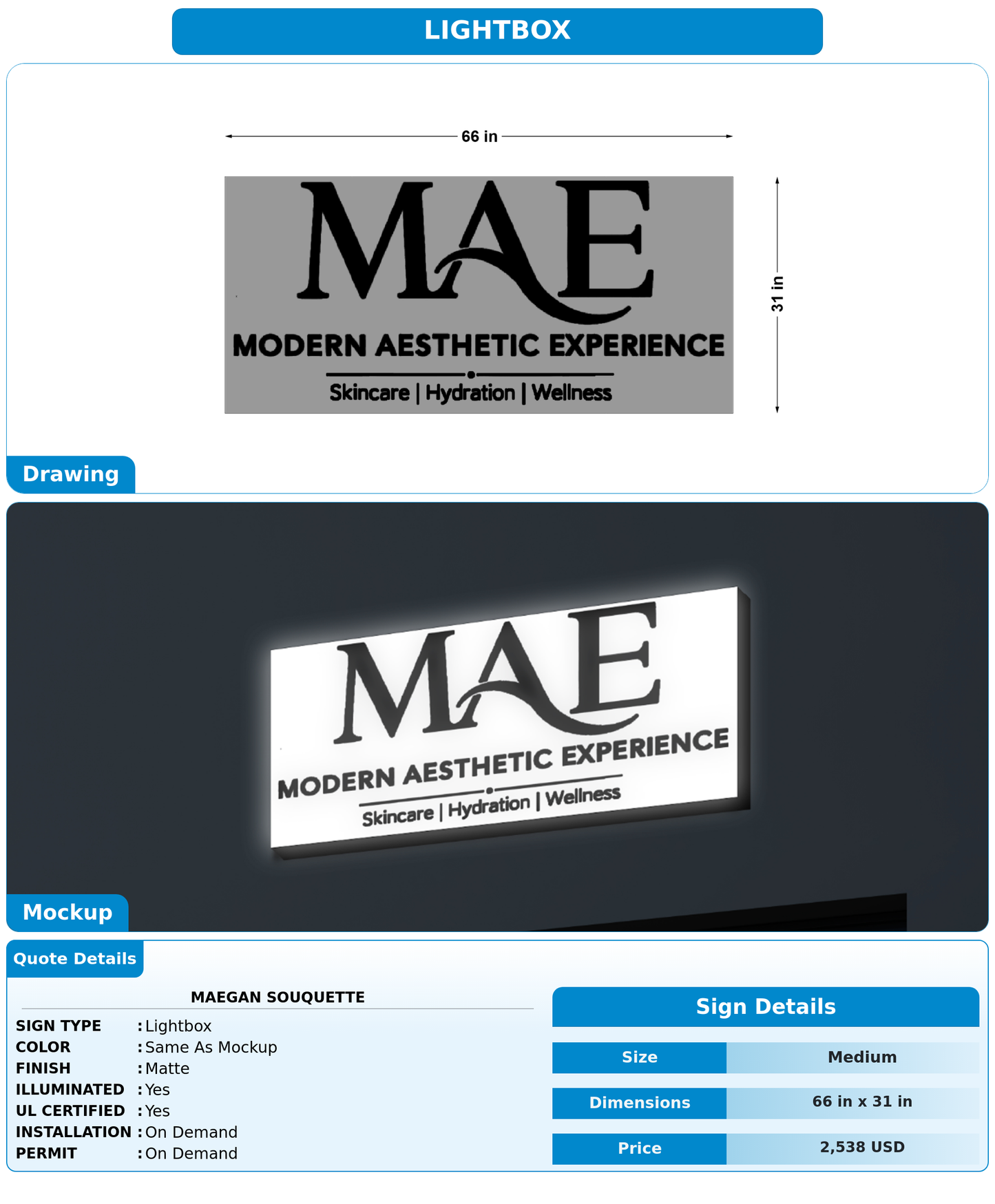 CUSTOM MOCKUP SIGN FOR Maegan Souquette