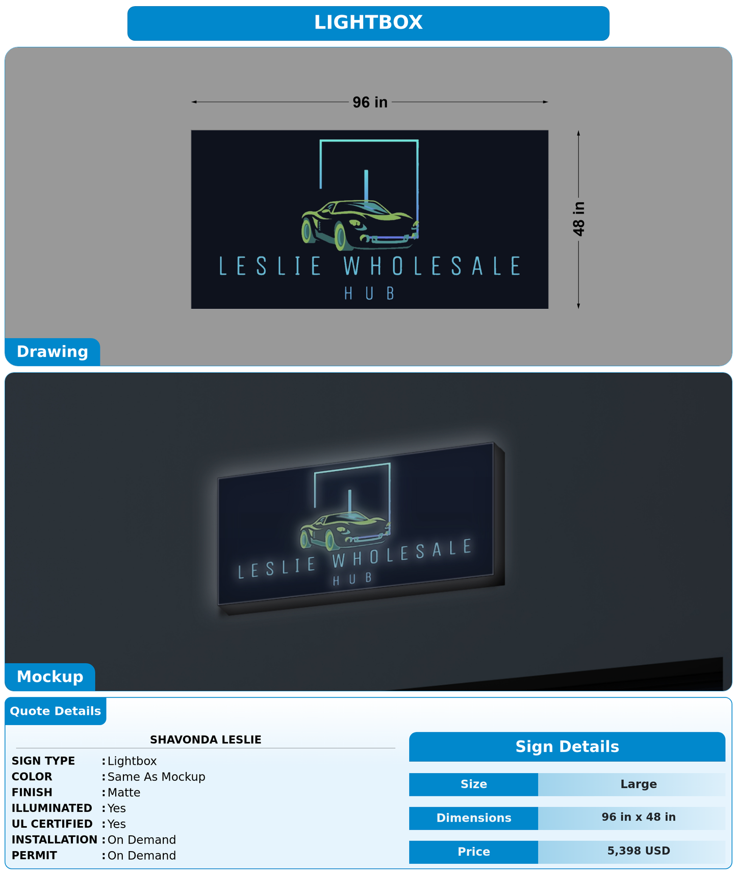 CUSTOM MOCKUP SIGN FOR Shavonda Leslie