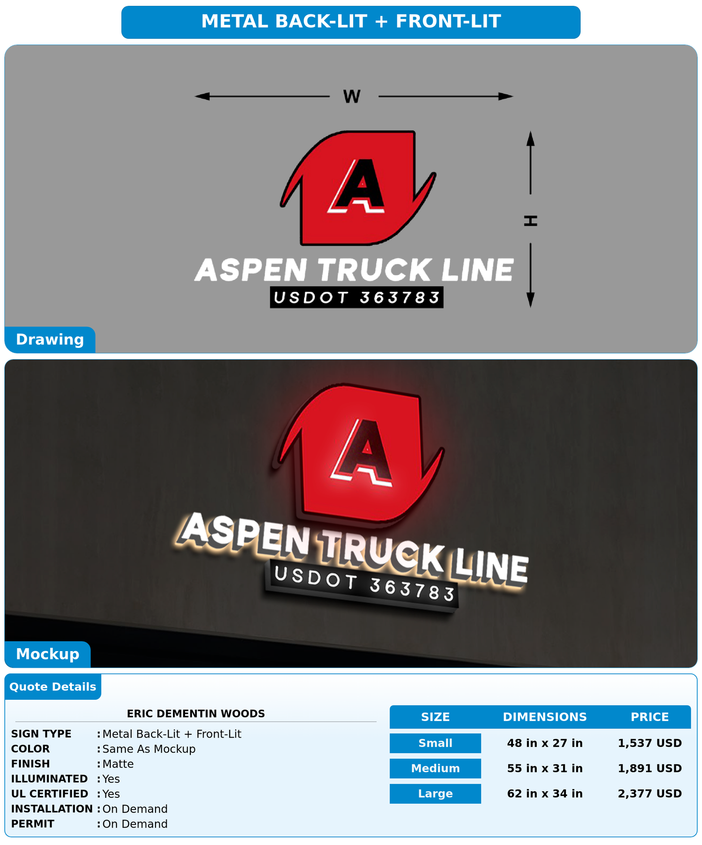 CUSTOM MOCKUP SIGN FOR Eric Dementin Woods
