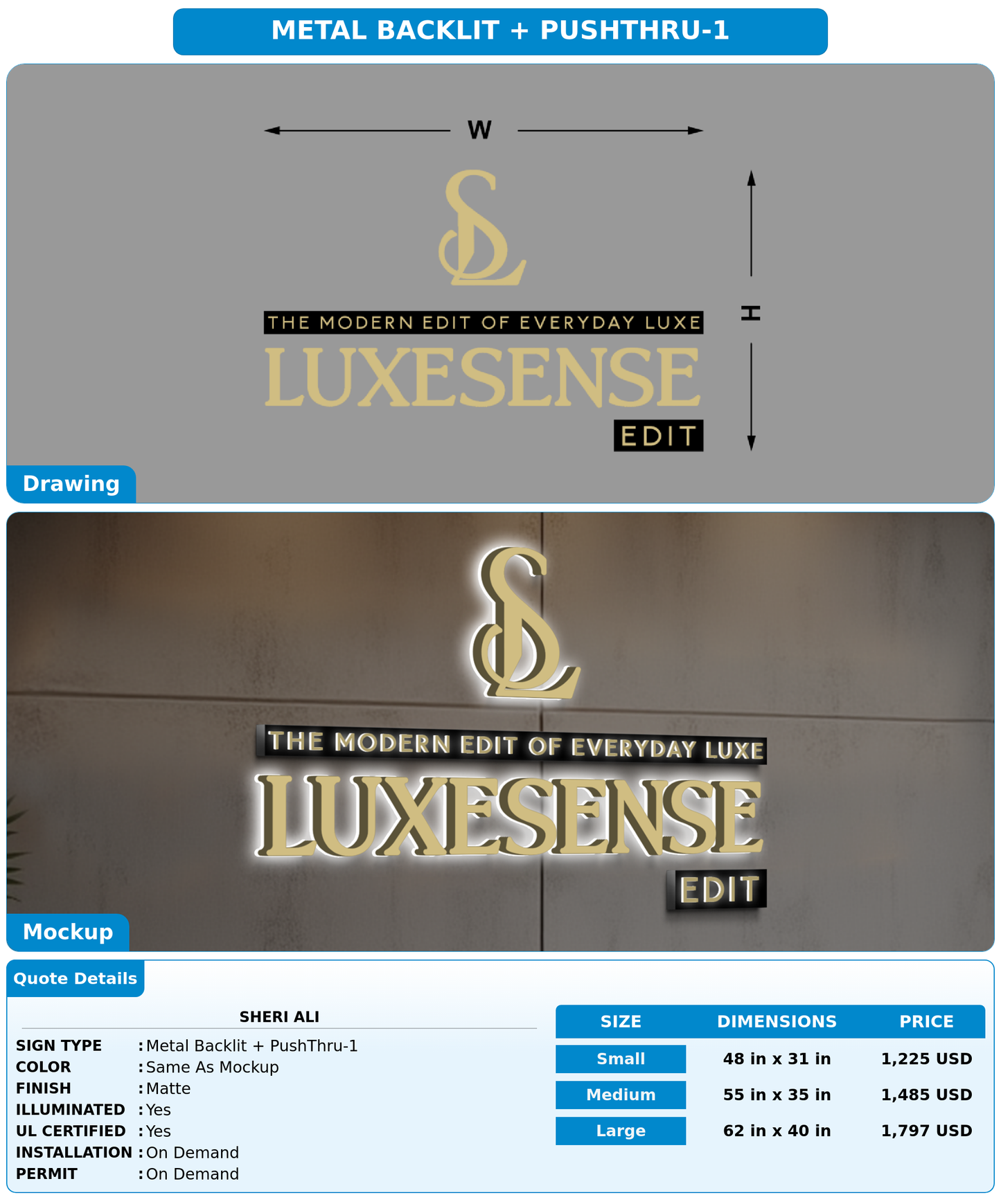 CUSTOM MOCKUP SIGN FOR Sheri Ali