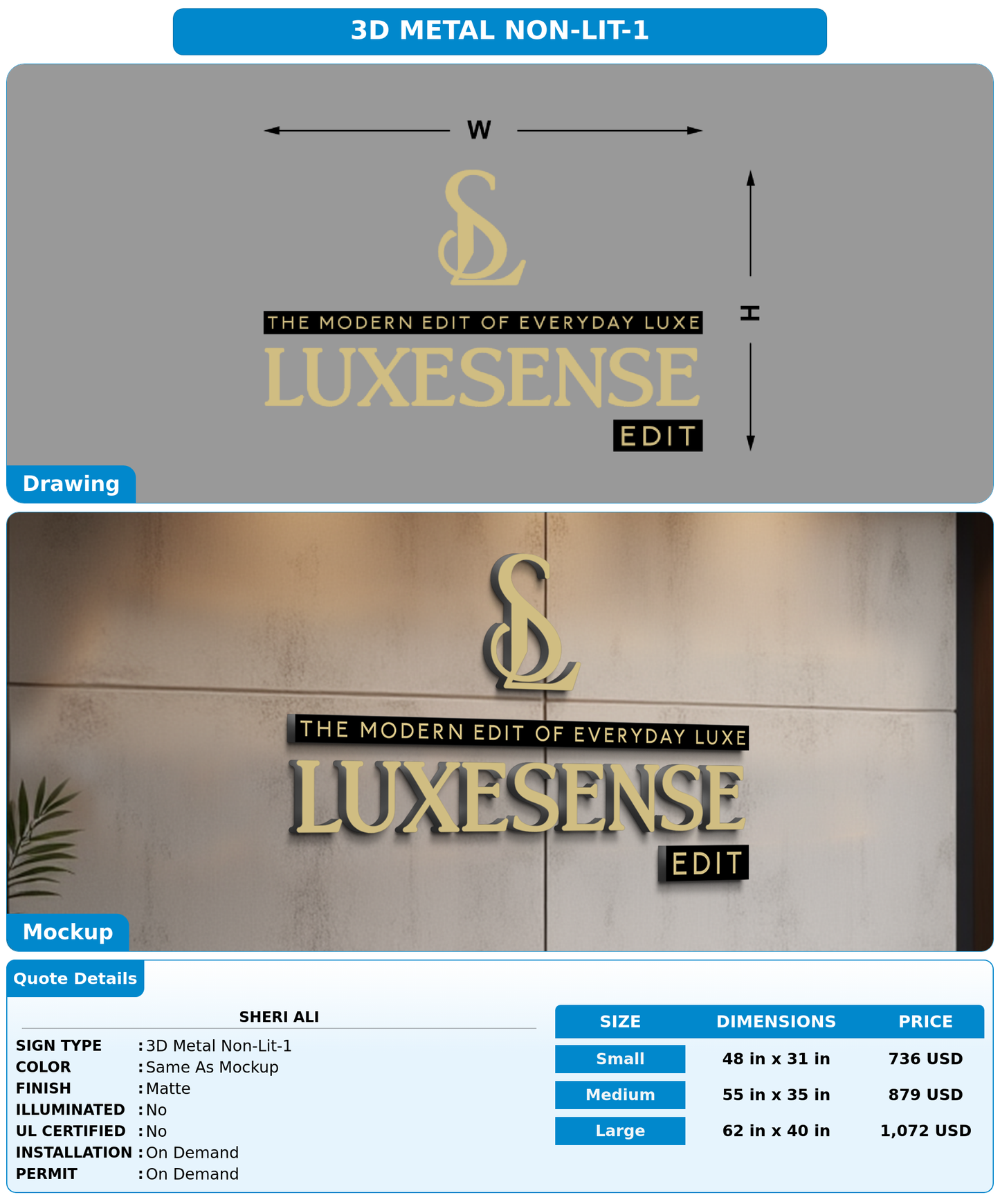 CUSTOM MOCKUP SIGN FOR Sheri Ali