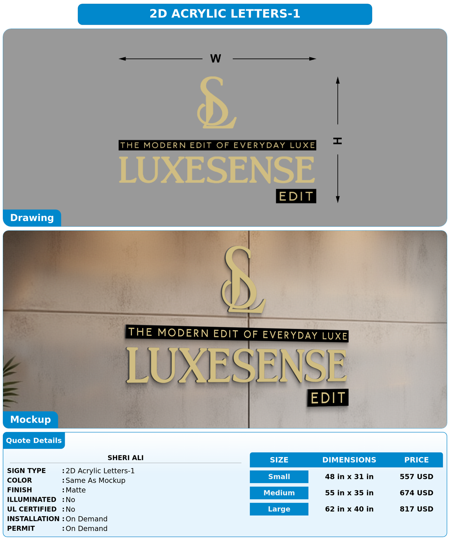 CUSTOM MOCKUP SIGN FOR Sheri Ali