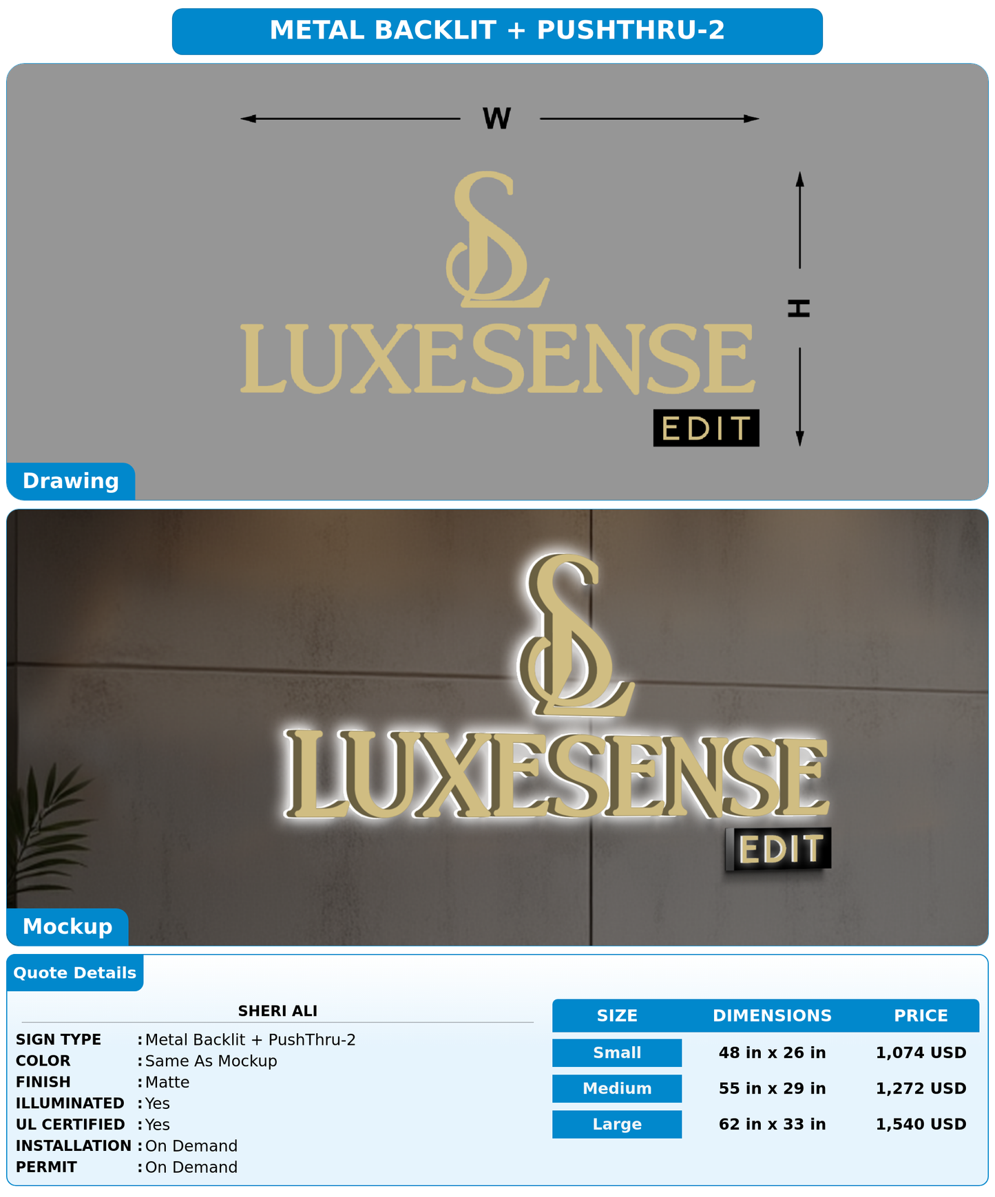 CUSTOM MOCKUP SIGN FOR Sheri Ali