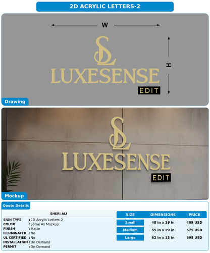 CUSTOM MOCKUP SIGN FOR Sheri Ali