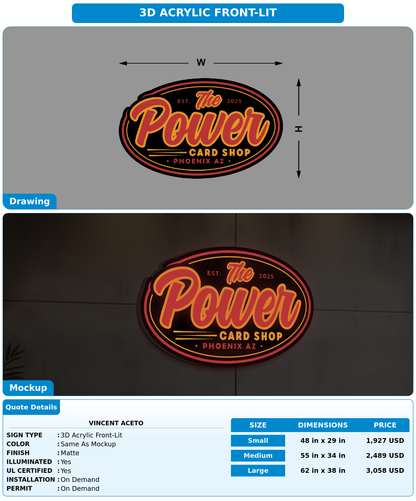 CUSTOM MOCKUP SIGN FOR Vincent Aceto