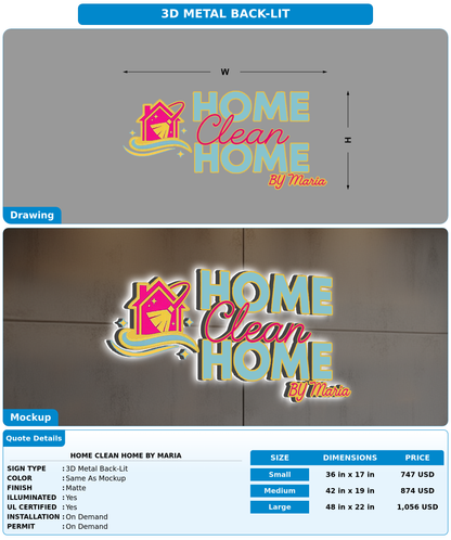 CUSTOM MOCKUP SIGN FOR Home Clean Home by Maria