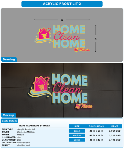 CUSTOM MOCKUP SIGN FOR Home Clean Home by Maria
