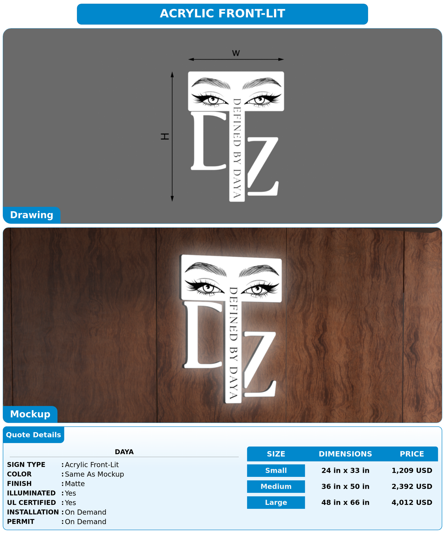 CUSTOM MOCKUP SIGN FOR daya