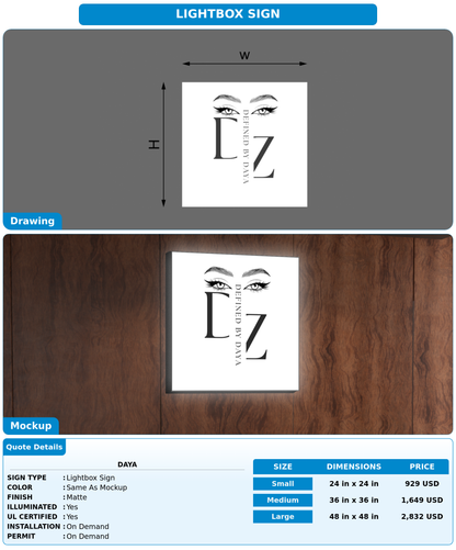 CUSTOM MOCKUP SIGN FOR daya