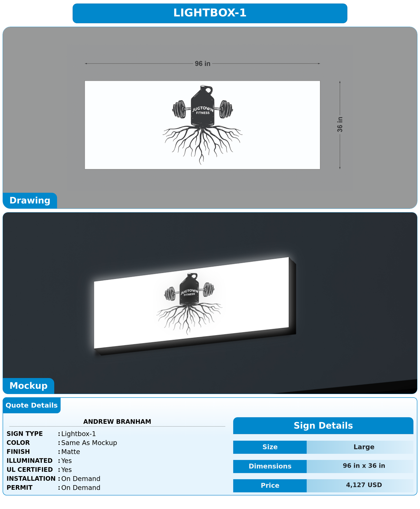 CUSTOM MOCKUP SIGN FOR Andrew Branham