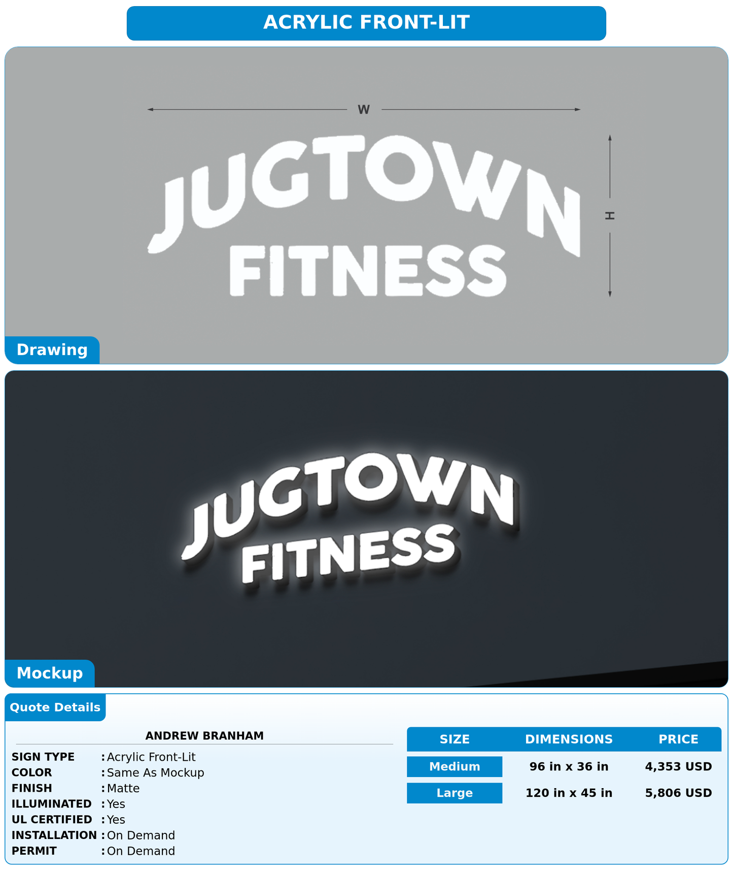 CUSTOM MOCKUP SIGN FOR Andrew Branham