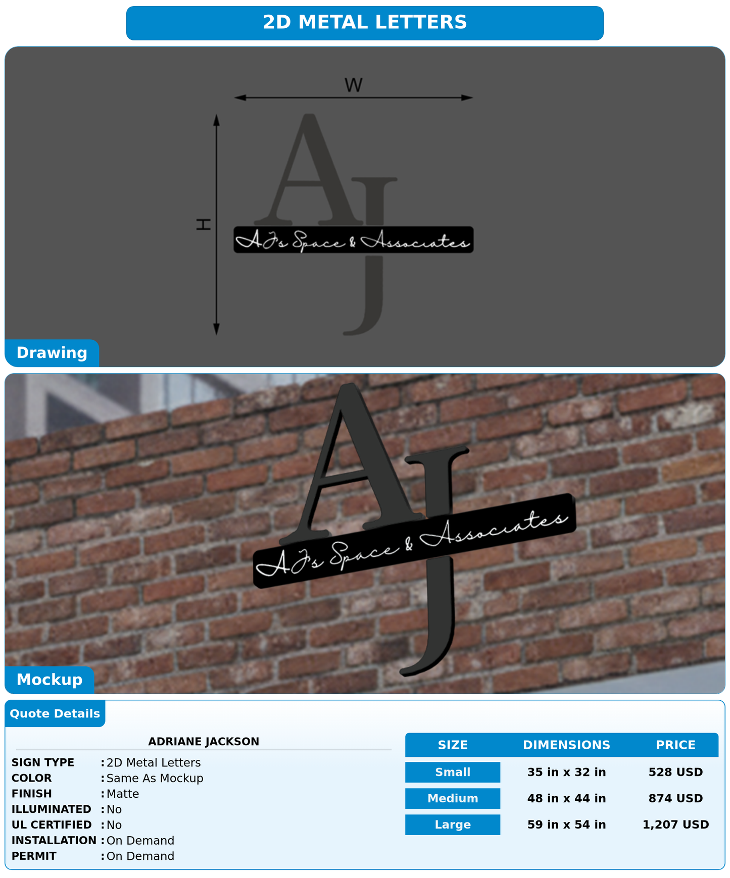 CUSTOM MOCKUP SIGN FOR Adriane Jackson