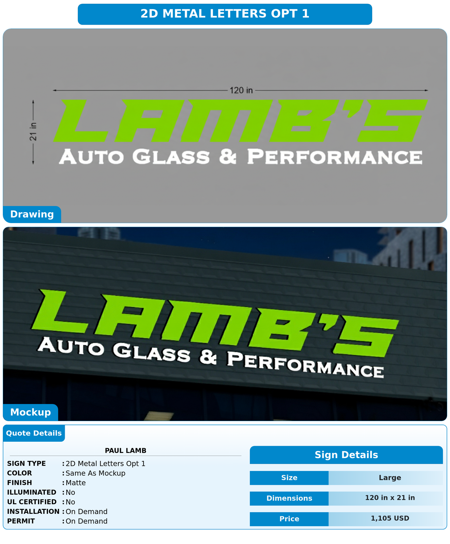 CUSTOM MOCKUP SIGN FOR Paul Lamb