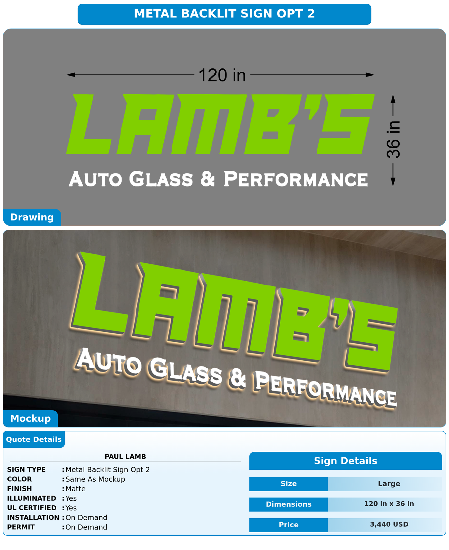 CUSTOM MOCKUP SIGN FOR Paul Lamb