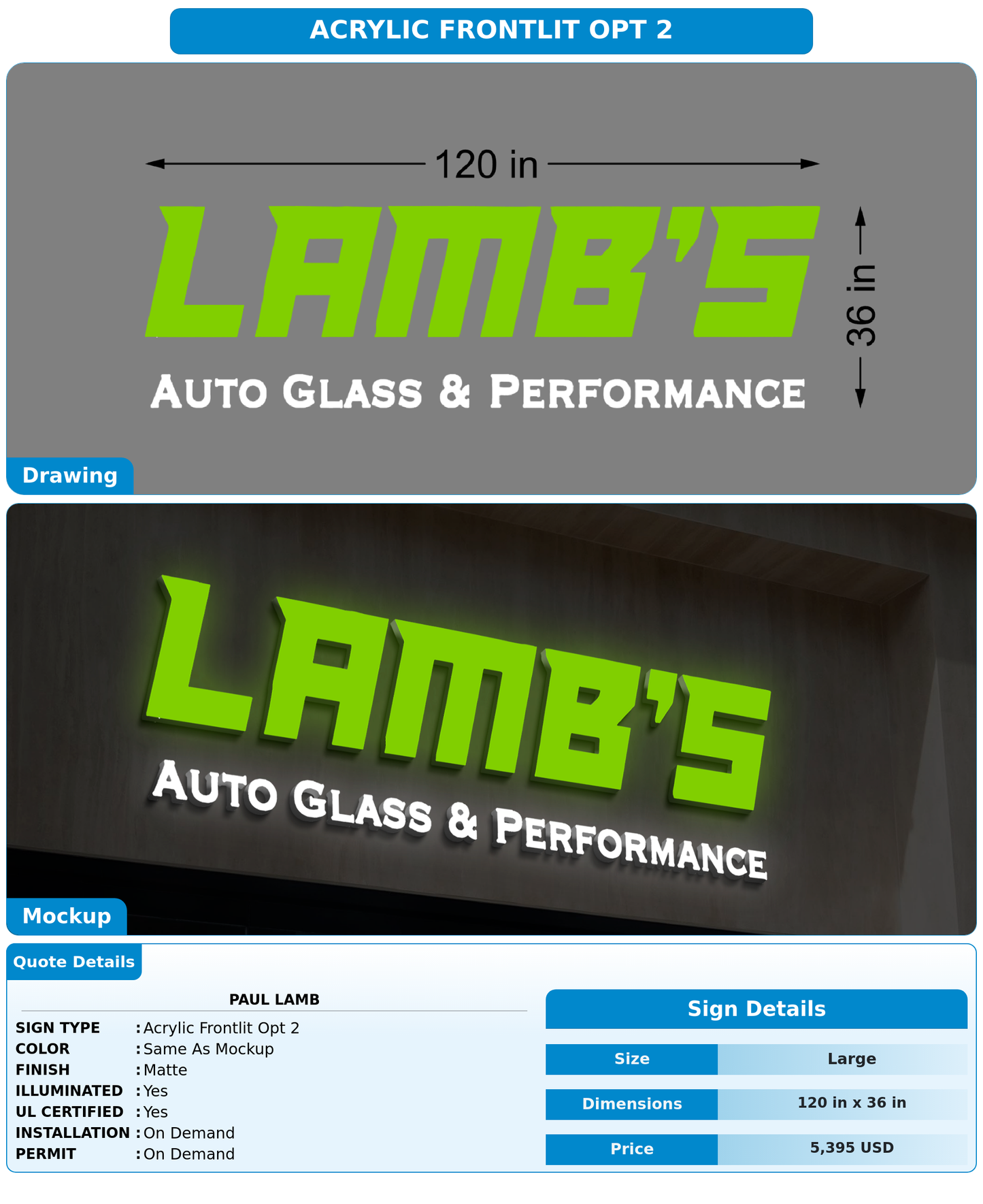 CUSTOM MOCKUP SIGN FOR Paul Lamb