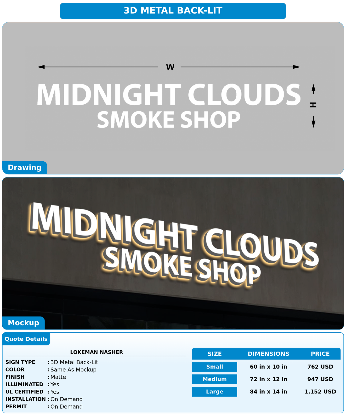 CUSTOM MOCKUP SIGN FOR Lokeman Nasher