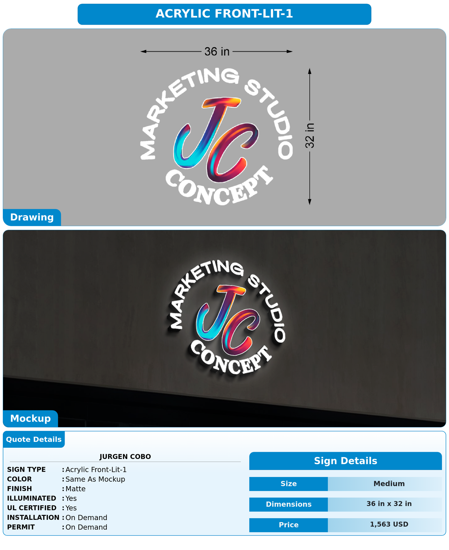 CUSTOM MOCKUP SIGN FOR Jurgen Cobo