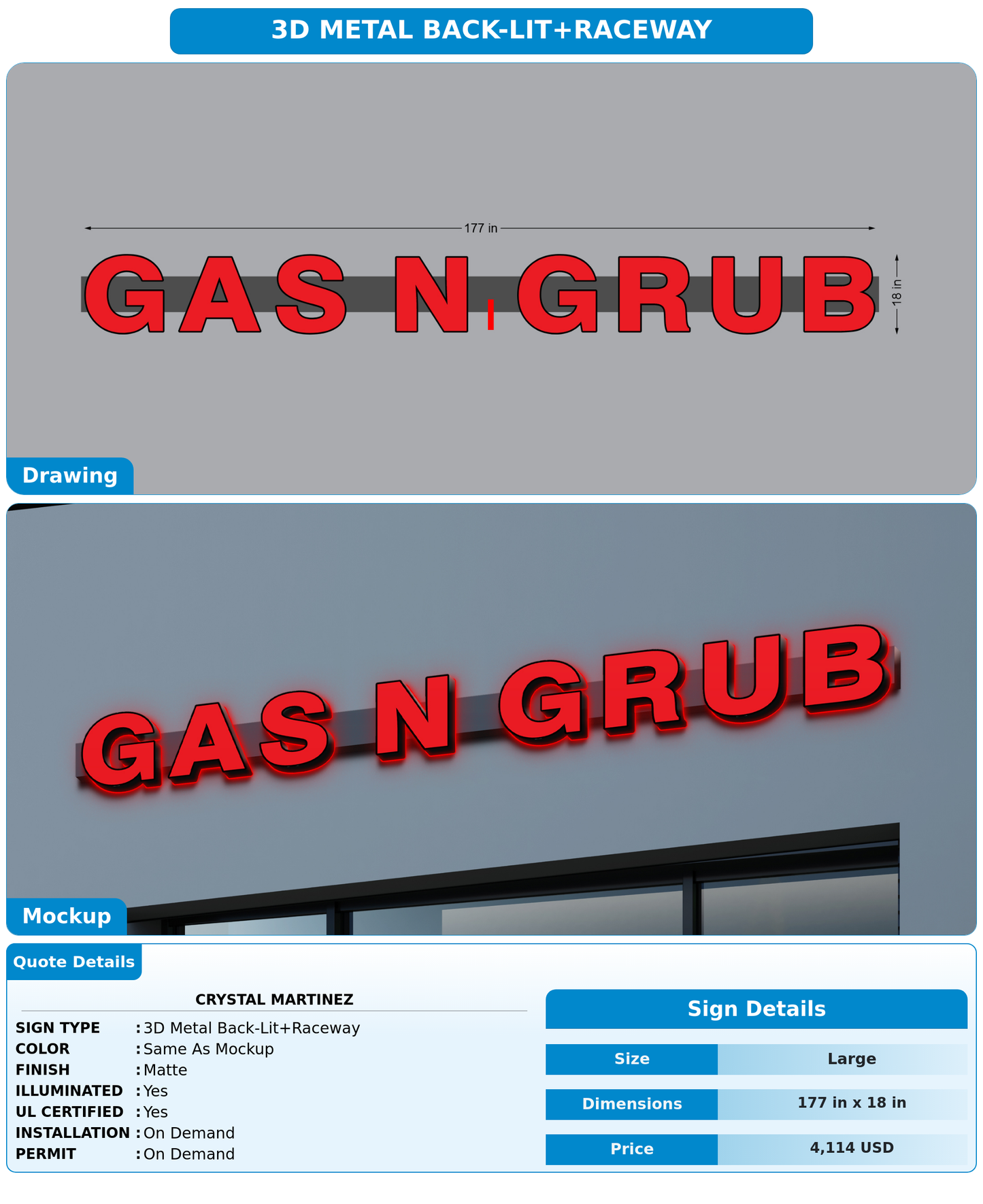 CUSTOM MOCKUP SIGN FOR Crystal Martinez