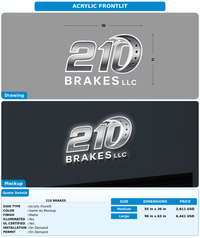 CUSTOM MOCKUP SIGN FOR 210 Brakes