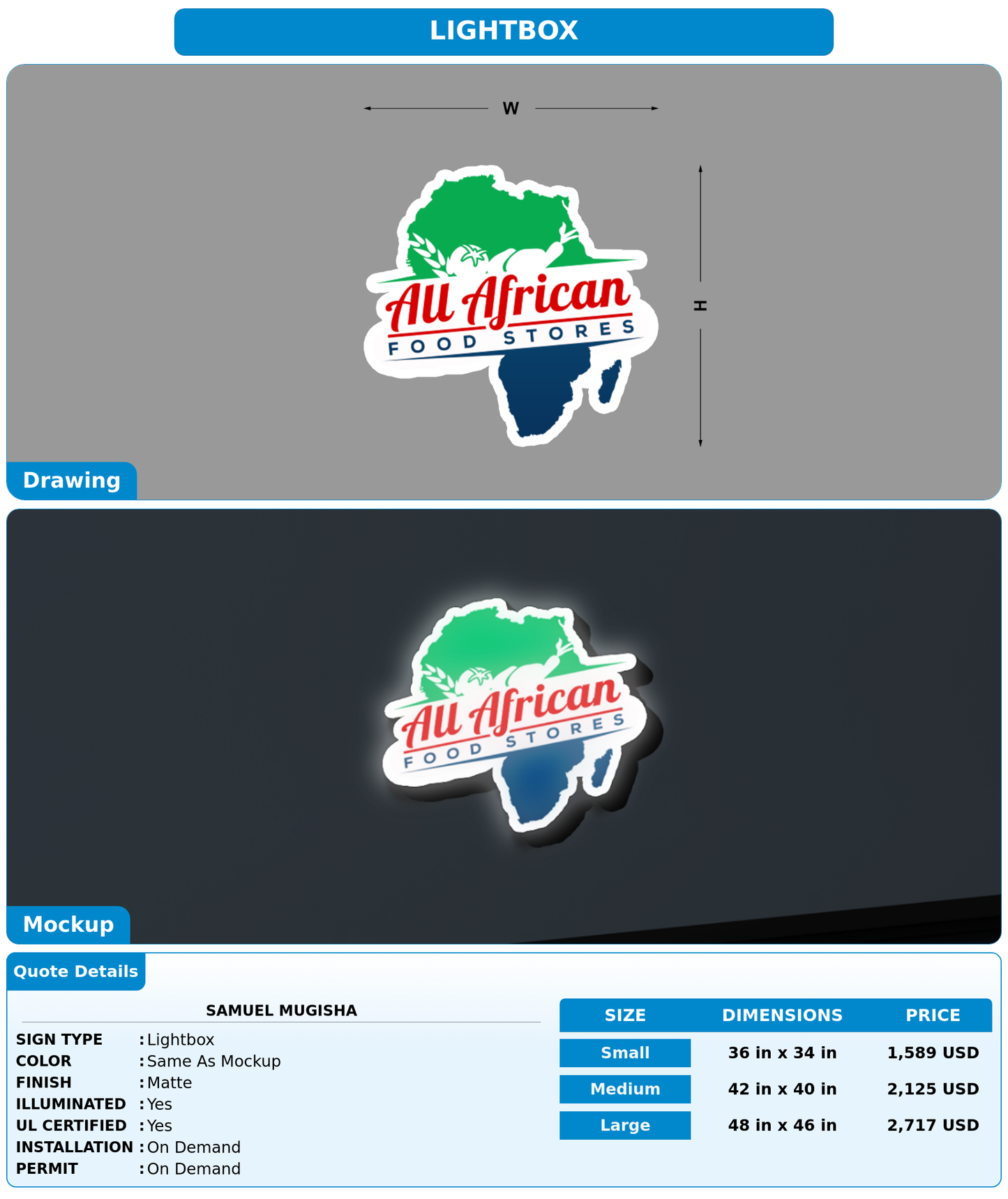 CUSTOM MOCKUP SIGN FOR Samuel Mugisha