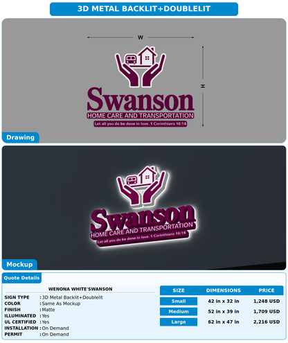 CUSTOM MOCKUP SIGN FOR Wenona White'Swanson