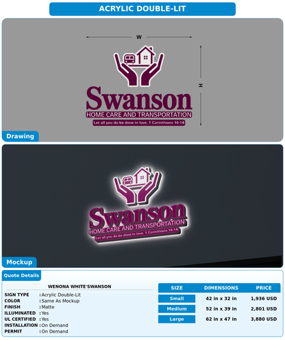 CUSTOM MOCKUP SIGN FOR Wenona White'Swanson