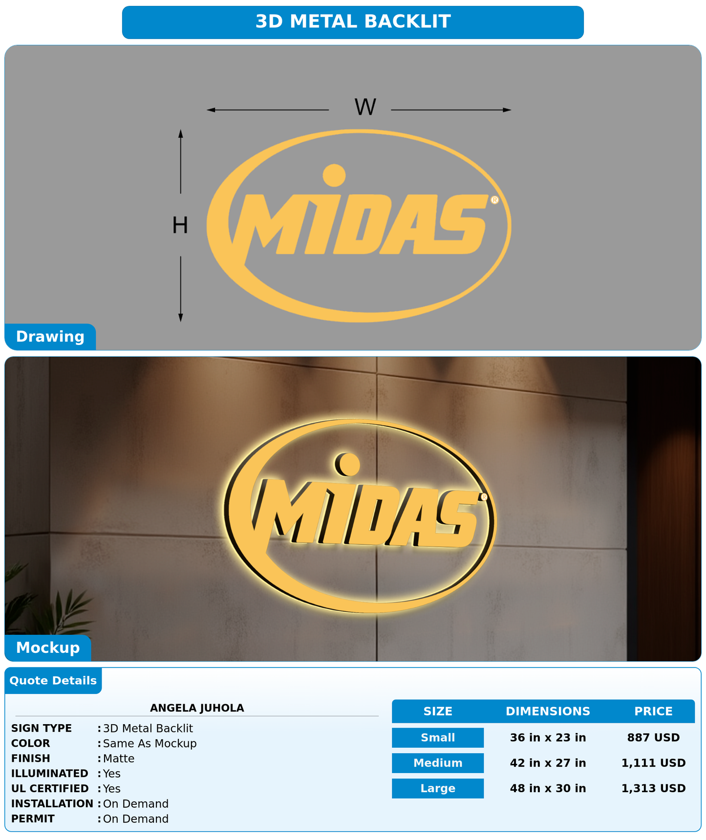 CUSTOM MOCKUP SIGN FOR Angela Juhola