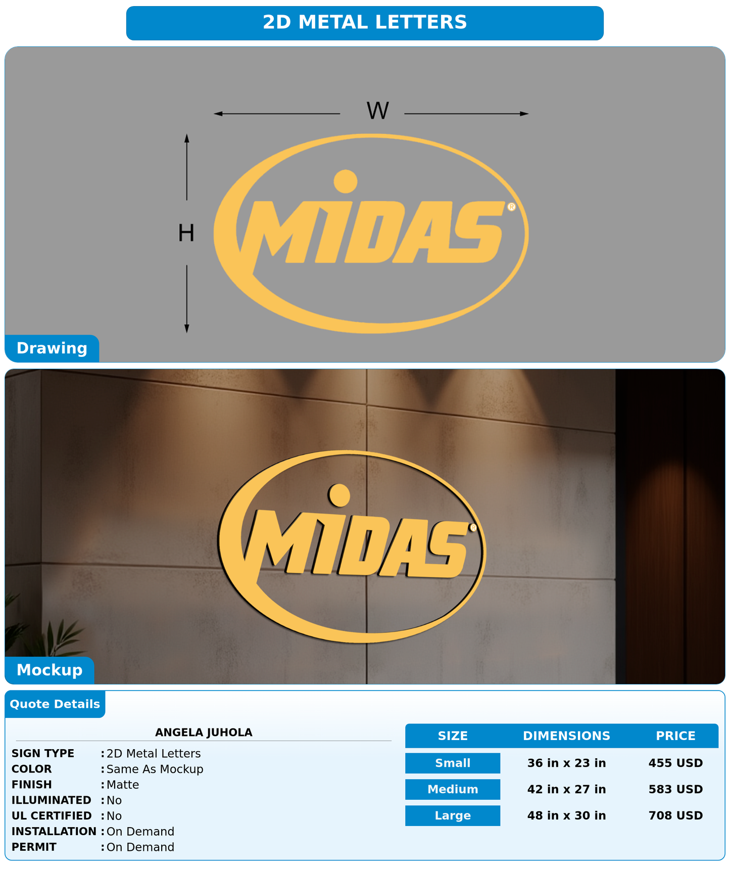 CUSTOM MOCKUP SIGN FOR Angela Juhola