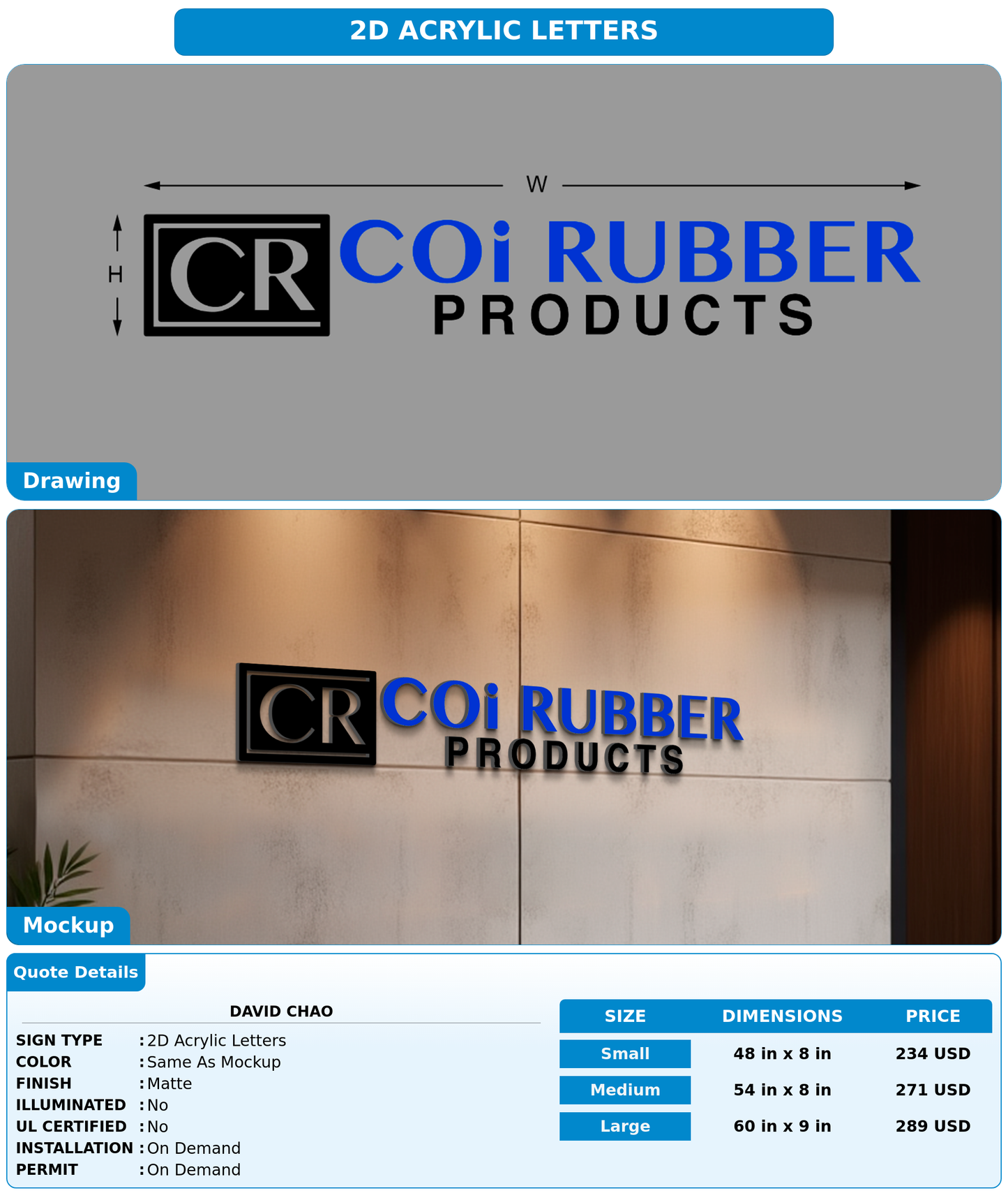 CUSTOM MOCKUP SIGN FOR David chao